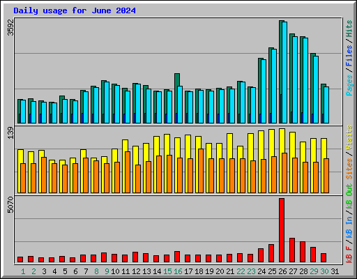 Daily usage for June 2024