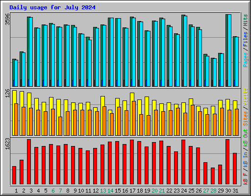 Daily usage for July 2024