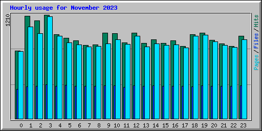 Hourly usage for November 2023