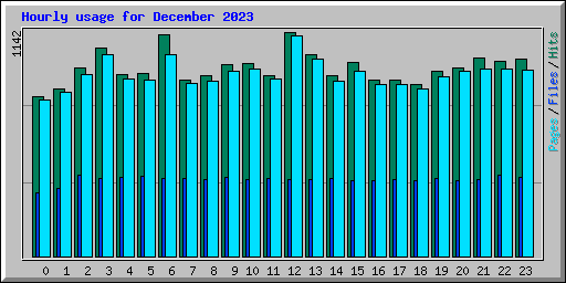 Hourly usage for December 2023